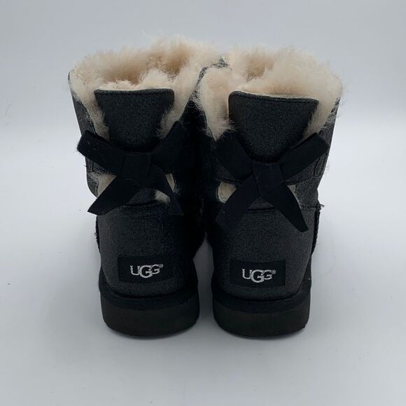 UGG Bailey Bow mini black glitter women’s size 8 like new condition - Picture 6 of 12